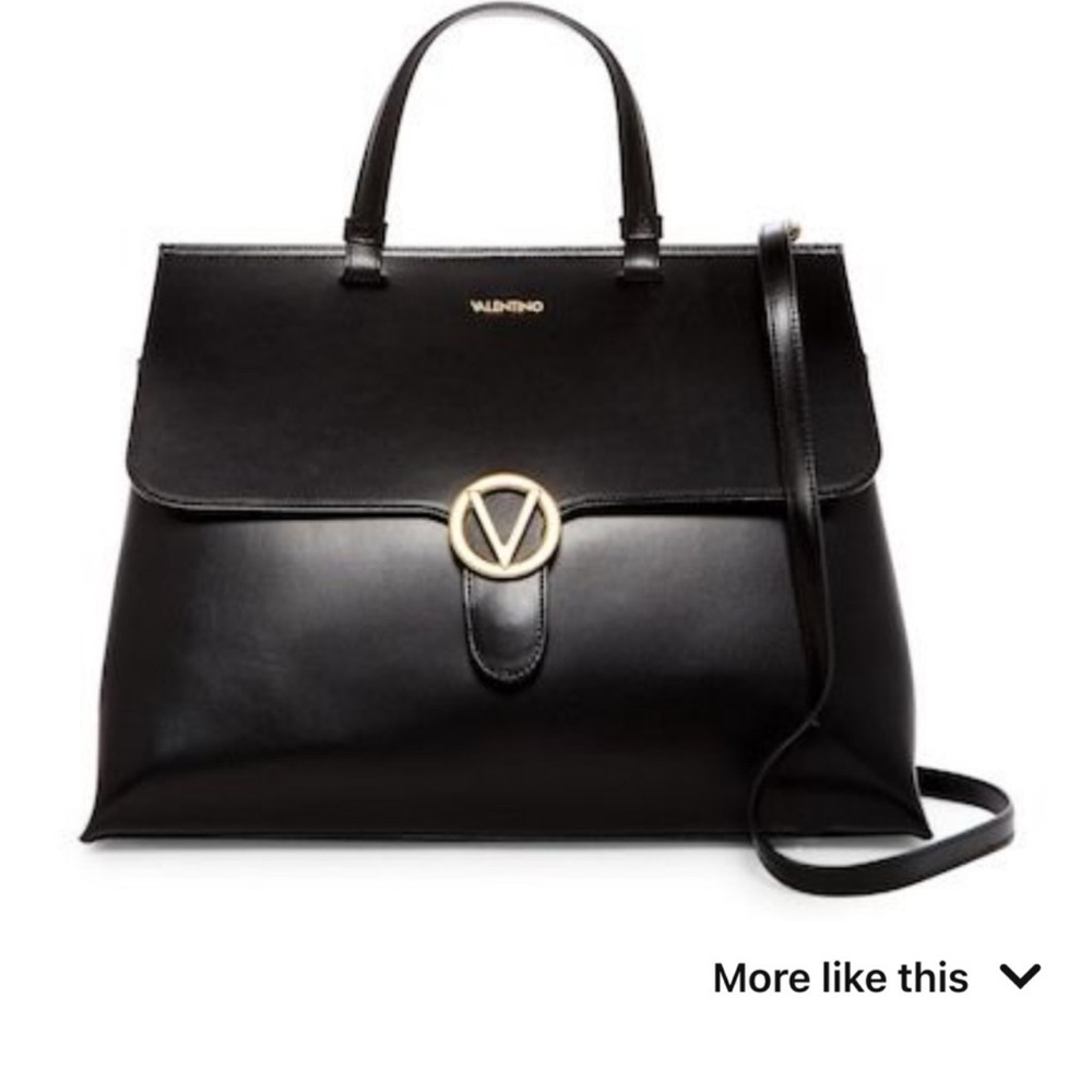 Valentino Black Satchel with Gold Accent